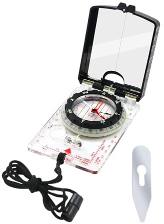 Tragbarer Kompass – Wasserdichter Spiegelkompass, zuverlässige Outdoor-Navigation, ABS-Material | Wandern, Camping, Rucksackreisen, Bootfahren, Angeln, Tauchen, Jagd, Survival-Ausrüstung, Abenteuer