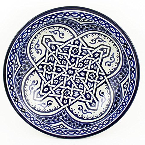Casa Moro Orientalische handbemalte Keramik Schale f011 rund Ø 34 cm blau weiß | Salatschüssel Obstschale | ksf011