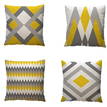 Fossrn 4PC/Conjunto Fundas Cojines 45x45 Geométricas Modernos Funda de Cojines para Sofa Jardin Cama Decorativo (C)