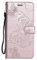 DENDICO Cover per Galaxy A7 2018, Pelle Portafoglio Custodia per Samsung Galaxy A7 2018 Custodia a Libro con Funzione di appoggio e Porta Carte di Credito, Modello di Farfalla - Oro Rosa