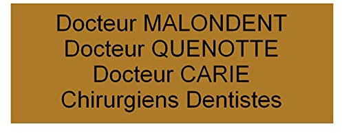 plaque ou etiquette boite aux lettres 4 lignes - bronze 100x40mm