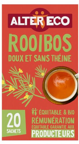 ALTER ECO - Infusion Rooibos Nature - Bio & Équitable - 20 Sachets | Sans théine - Commerce Equitable