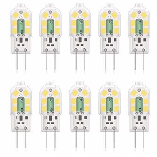 G4 LED Lampen,Kaltweiß 6500K,Ersatz 20W Halogenlampen,Leuchtmittel Stiftsockellampe Glühbirne, 2W 200lm 12V AC/DC, Kein Flackern Nicht Dimmbar -10 Pack…