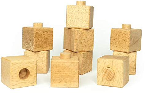 rewoodo Baby Bausteine mit Walnussöl veredelt Premium Holzspielzeug Made in Germany (Basis, Natur)