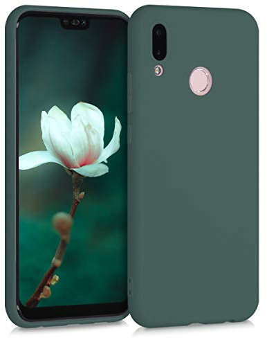 kwmobile Hülle kompatibel mit Huawei P20 Lite Hülle - weiches TPU Silikon Case - Cover geeignet für kabelloses Laden - Blaugrün