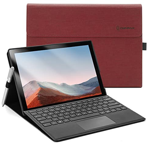 Omnpak Case for Microsoft Surface Pro 7 Plus /7/6 /5/4 with Stylus Holder, Multiple Angle Polyester Slim Lightweight Cover, Compatible with Type Cover Keyboard (Not Include Keyboard)