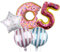 DIWULI Geburtstagsdeko 5 Jahre Luftballons Donut - Luftballons 5 Geburtstag Sweets Folienballon 5, Zahl 5 Ballon 5 Jahre Deko Kinder-Geburtstag Junge Mädchen Dekoration Zahlen-Ballon Stern-Ballon