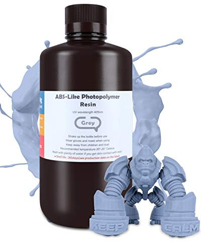 ELEGOO ABS-Like Resin 1000g Grau, 405nm Rapid LCD UV-härtendes Harz Photopolymerharz 3D Drucker Resin für LCD/DLP 3D Drucker