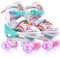 ERNAN Rollschuhe Mädchen Verstellbar.komfortabl LED Rollerskates für Jugendliche und Anfänger.4 Größen verstellbar,Rollschuhe für Mädchen,Jungen und Anfänger (Pink, S)