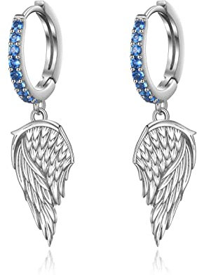 Engelsflügel Creolen Ohrringe 925 Sterling Silber Flügel Ohrringe Schmuck Geschenke für Damen Mädchen