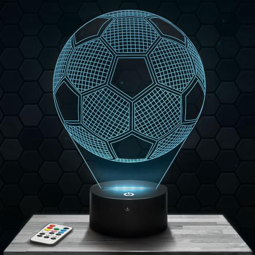 Nachttischlampe - Touch-Nachtlicht Fußball 3D-LED-Lampe Illusion, Geschenkidee Weihnachten Geburtstag Junge und Mädchen Nachttischlampe Kinder- oder Erwachsenenzimmer