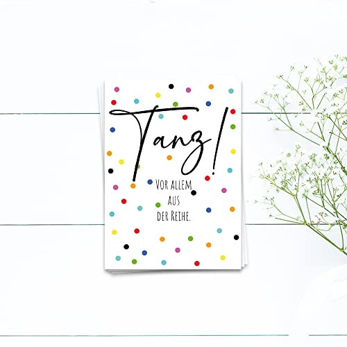 Ulrike Wathling Postkarte Tanz! Vor allem aus der Reihe | Mutmachkarte, positive vibes, Affirmationskarte, Sprüche zum Nachdenken, Grußkarte, Set:Einzel