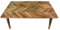 Keyhomestore - Deko-Couchtisch aus Holz in rechteckiger Form mit Fischgrätenmuster, Couchtisch für Wohnzimmer, Höhe 55 cm, Länge 120 cm