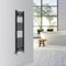 WarmeHaus Radiateur sèche-serviettes incurvé pour salle de bain - Chauffage central - 1200 x 300 mm - Noir