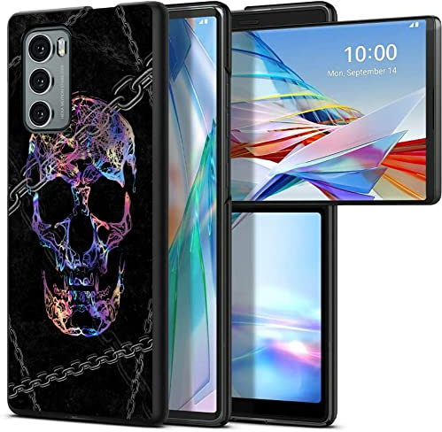 BWEGRHE Progettata per LG Wing 5G, custodia sottile e rigida in policarbonato con motivo a teschio, custodia antiurto di ricarica wireless per LG Wing 5G (2020)