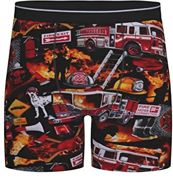 Herren-Boxershorts für Hunde, Feuerwehrleute, Erwachsene, Stretch-Shorts für Herren, Freund, Vater, Schwarz , L