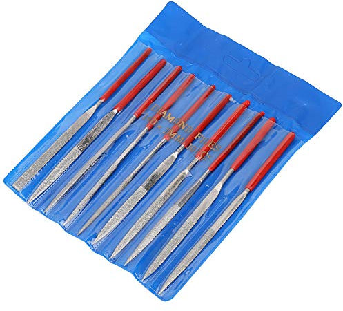 Juego de Limas de Joyería, Mini Aguja de Diamante, Herramientas Manuales de Precisión de Riffler de Metal para Joyería de Piedra de Vidrio, Forma Plana Cuadrada Triangular Redonda
