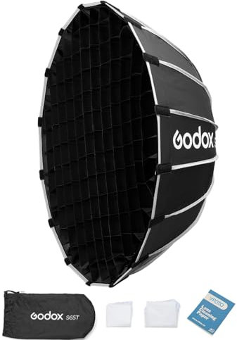GODOX S65T Ombrello Softbox a Sgancio Rapido con Griglia a Nido d’Ape, 65cm Portatile Riflettore Soft Box Bowens per Studio Photography Speedlite Flash
