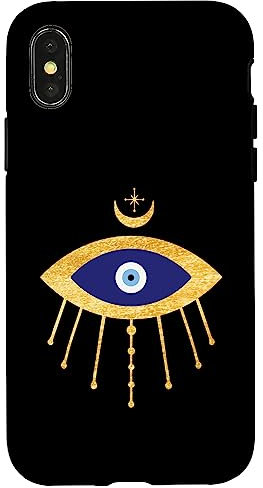 iPhone X/XS Blue Evil Eye Yellow Eyelashes Nazar Phone Case