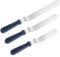 U-Taste Icing Spatula Set of 3: 18/0 Stainless Steel Cake Palette Knife, Angled Offset Spatula for Baking Cake Decorating Frosting, 15/20/25cm Metal Blade with 12cm PP Plastic Handle (Midnight Blue)