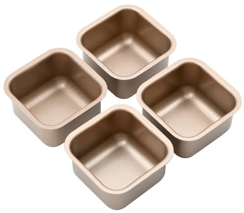 Zalaxt 4 mini stampi per torte, quadrati, in acciaio inox, per mousse e biscotti