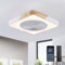Depuley Ceiling Fans with Lights: Square Fan Light Ceiling for Bedroom - Reversible 6 Speeds Dimmable Ceiling Fan Lights with Remote Control - Slient Motor LED Ceiling Fan White Wood