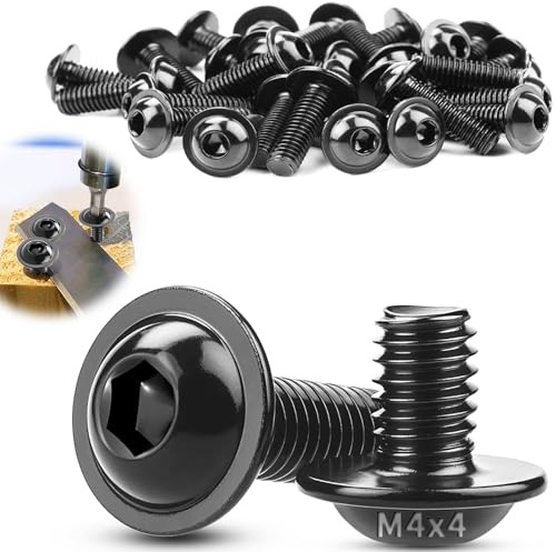 TXXATX 120 Pezzi Viti Testa Bombata Flangia Acciaio Inox M4x4mm A2 V2A | Viti M4 Bullone, ISO 7380-2, Viti Testa Piatta, Viti a Brugola, per Gambe, Tavolo, Costruzione Veicoli, Legno Impalcature