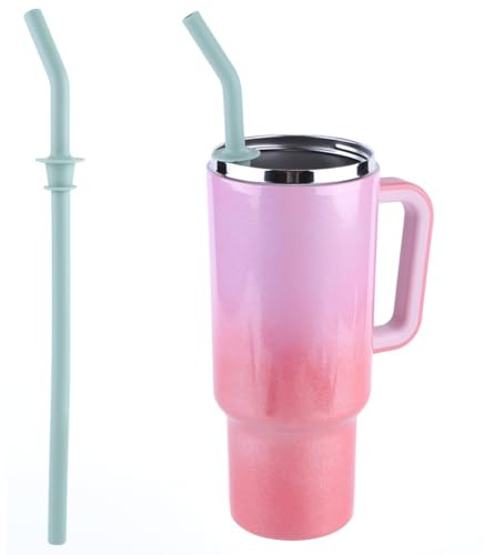 Fiorky Replacement Straws for Hydro Flask Travel Tumbler 40oz, Press in Straw Silicone Reusable Straw Long Straw Drinking Straw for Hydro Flask Water Bottle Accessories forts