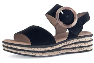 Gabor Damen Plateausandalen 64.550-4 cm Plateauabsatz & Klettverschluss - Elegante Sandalen & Slides für Damen - Schwarz 97