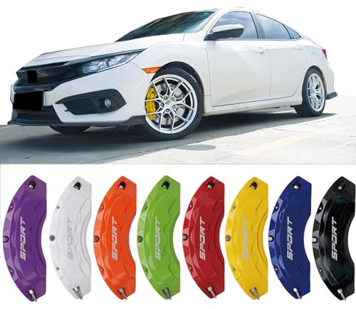 4pc Brake Caliper Covers Compatible Front Rear for HONDA CIVIC Accessories (Red)