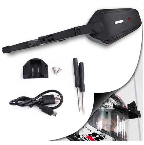 Electric Wiper for Motorcycle Helmet ，Motor Helmet Windshield Wiper Compatible with Most Visor