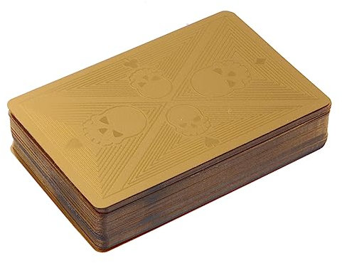 Alasum Goldfolie Spielkarten Totenkopf Muster Langlebige Pokerkarten Für Büro Und Bar Kreatives Kartenspiel Für Familie Und Party