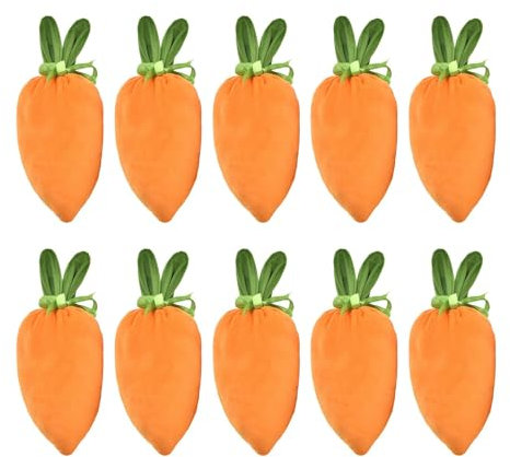 Ostern Karotte Tasche, 10 Stück Ostern Samtbeutel, Osterhasen Tüten, Ostertasche Mit Ohren, Geschenktüten Ostern, Leckerlibeutel Mit Kordelzug