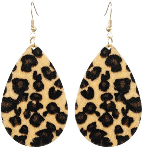 2 Stück Leo Ohrringe Leoparden Ohrringe Animal Ohrhänger Print Ohrringe Leopardenmuster Ohrringe Boho Ohrstecker Leder Ohrring Blatt Personalisierte Hängende Kunstleder Ohrringe Für Damen 80er Jahre