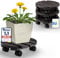 Oramics 4 Stück Pflanzenroller Rund aus Massivholz in Schwarz – Ø30 x 8 cm bis 120 KG belastbar – Rollbrett für Pflanzen, Blumentöpfe und Blumenkübel – Blumentopf Untersetzer mit 4 Rollen