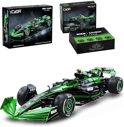 MOCSETS Technik F1 Auto für CADA Kick Sauber F1 Team C44 C64010W, Modellauto-Bausatz im Maßstab 1:8, Klemmbausteine Formel 1 Auto aus 2553+ Teile (Mit Originalkarton)