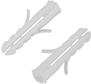 NSNYDNZ Tasselli per cartongesso Tubo di espansione a Vite, 200 Pezzi 5x25mm Bulloni di Ancoraggio in plastica Tubo di espansione Colonna Tassello a Muro Bianco