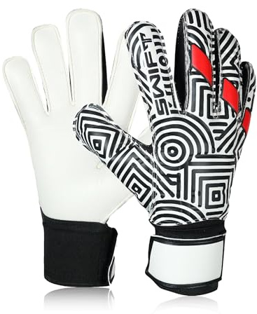 Swift Wear Goalkeeper Gloves Premium Grip, Goalkeeper Gloves Kids, Youth & Adult, Football gloves with Finger Support, goalie gloves, Goalkeeping gloves Size 4/5/6/7/8/9/10