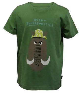 JAKO-O Kinder T-Shirt mit tierisch frechem Print, dunkelgrün