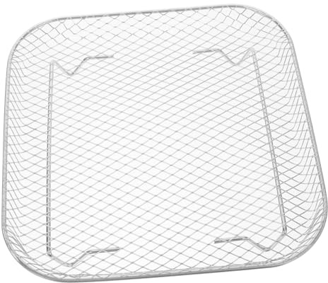 Quadratischer Grillrost aus Edelstahl für Backofen und Airfryer | 304 Edelstahl, Silberfarbenes Einlagendesign mit Mesh Struktur, Geeignet zum Trocknen von Gemüse und Fleisch