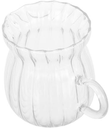 UKCOCO Lechera de Cristal Pequeña Jarra Transparente para Leche y Crema Versátil y para Microondas Jarrita Elegante para Café Té y Salsa Cocina y Oficina