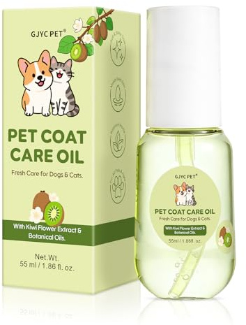 Pflegeöl für Tierfell – Leave-In Conditioner für Hunde & Katzen – Erfrischendes Pflegeöl, Tiefenfeuchtigkeit, Geschmeidiger Glanz & Langanhaltende Frische, 55ml (Kiwi & Blumenduft)