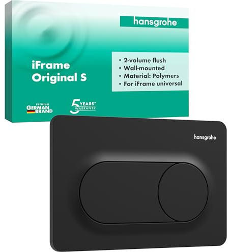 hansgrohe iFrame Original S - Toilet Flush Plate for Dual Flush, for hansgrohe iFrame Universal Concealed Cistern, White, 66002670
