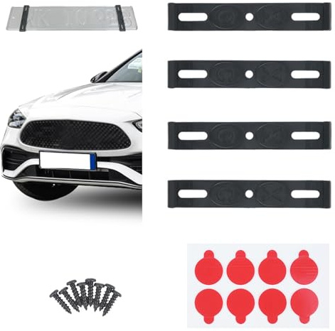 4 Pcs Supports De Plaque D'immatriculation Sans Cadre,Support Plaque Immatriculation Sans Cadre,Porte Plaque Immatriculation,Cache Plaque Immatriculation,En Acier Inoxydable, Invisibles Et Homologués
