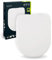 AquaSu WC-Sitz mit Absenkautomatik Ovada in D-Form, Toilettensitz mit Holz-Kern & Fast-Fix Befestigung, Standard O Form oval, Metallscharnier, WC Deckel in weiß, 40352 8