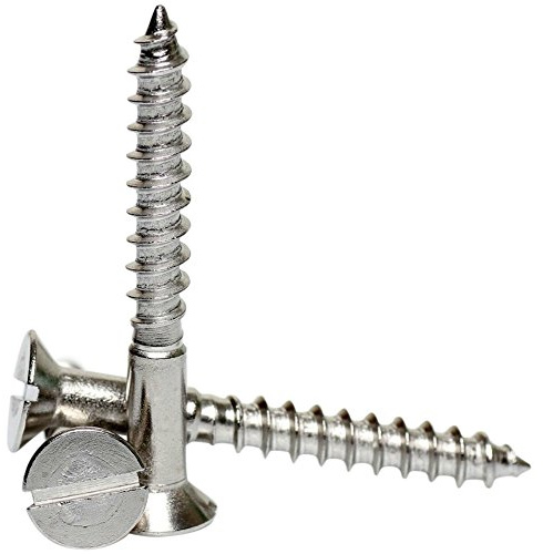 Edelstahl A2 Linsensenk-Holzschrauben mit Schlitz D95–5 x 50/10 x 4 