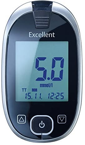 GlucoCheck Excellent Starter-Set [mmol/l] mit 110 Blutzuckerteststreifen
