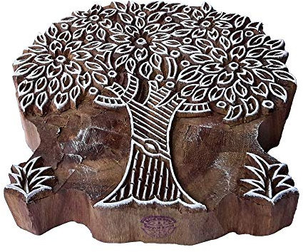 Royal Kraft Handcrafted Timbre Impression Gros Arbre feuillu Pattern Grand Bois Bloc
