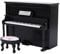 Zerodis Puppenhaus Mini Upright Klavier Spielzeug Mini Upright Klavier Modell Spielzeug mit Hocker Simulation Möbel Dekoration für 1/12 Puppenhaus Zubehör(Schwarz)