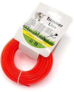 vhbw Mähfaden Trimmerfaden mit 2,4mm Durchmesser kompatibel mit Rasentrimmer Motorsense - 15 Meter, Rot, Nylon, widerstandsfähig - Rasentrimmerfaden Ersatzfaden